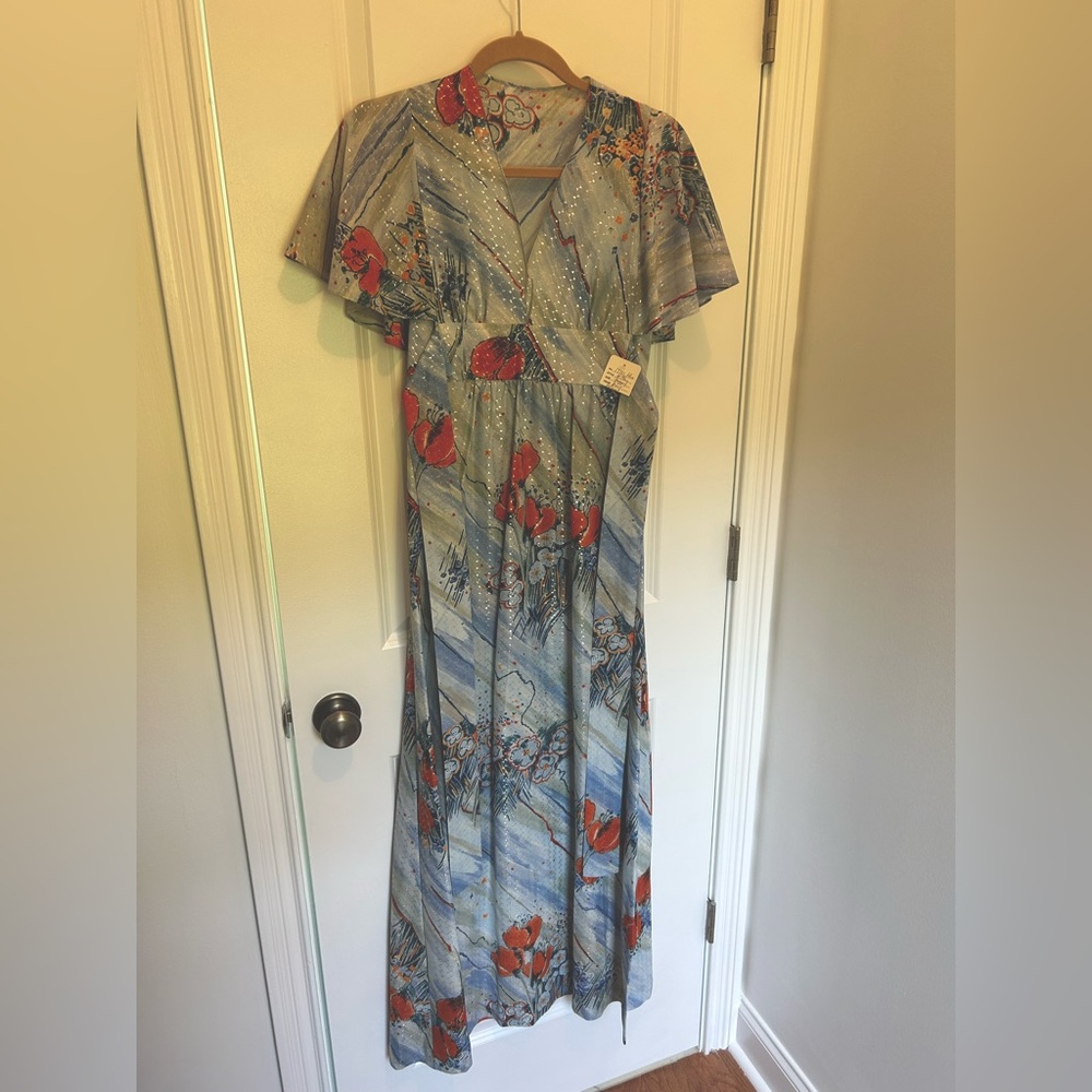 1970s vintage poppy dress